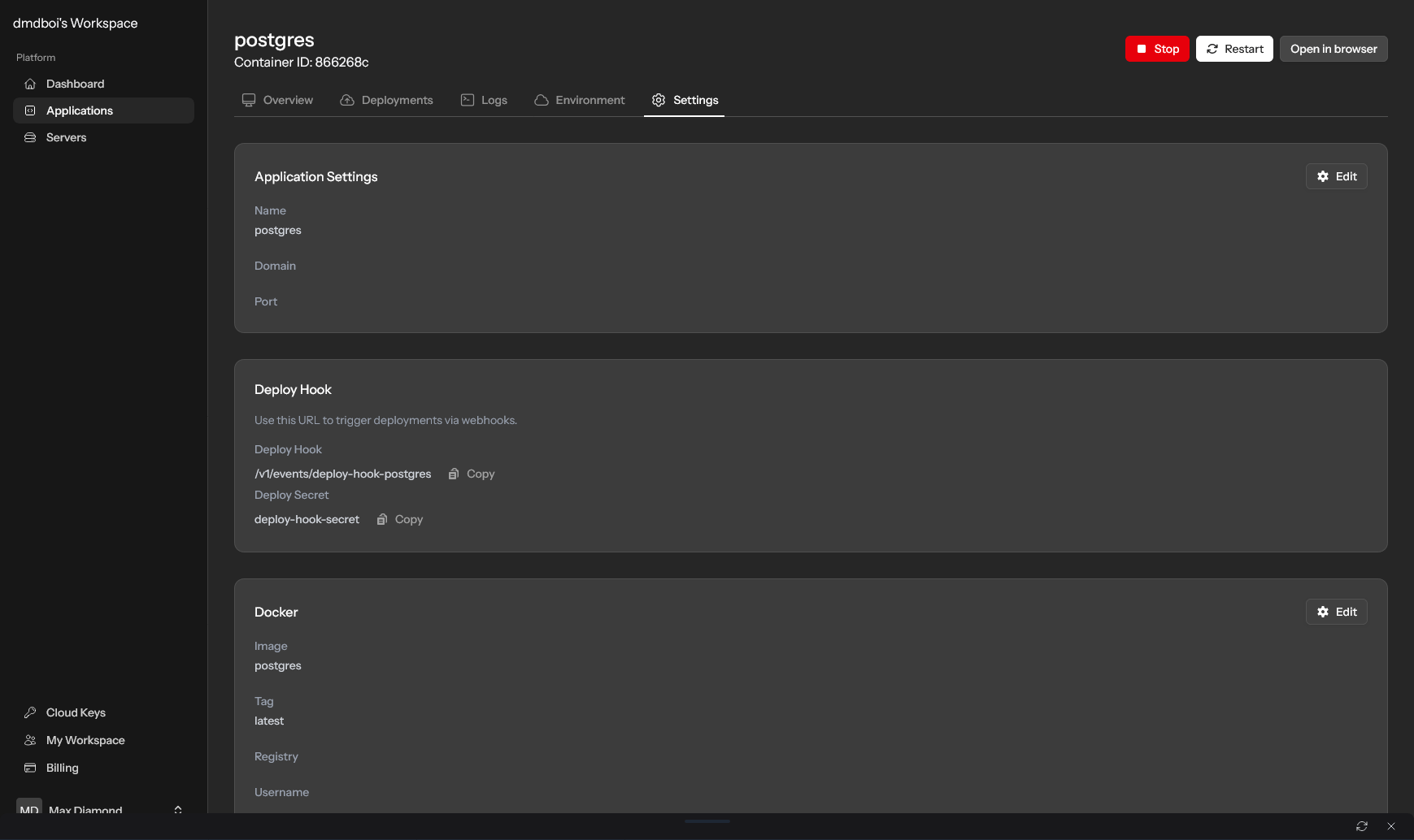 Application Settings