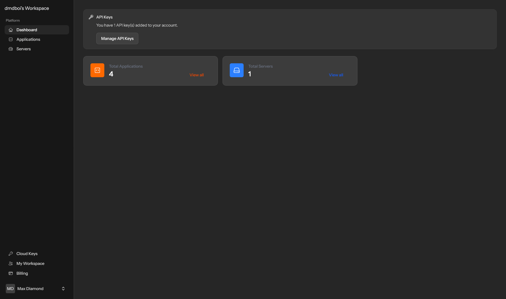 ServerSinc dashboard screenshot